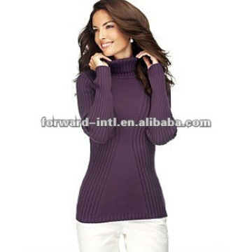 turtle neck classic design women's cashmere pullover with long sleeves